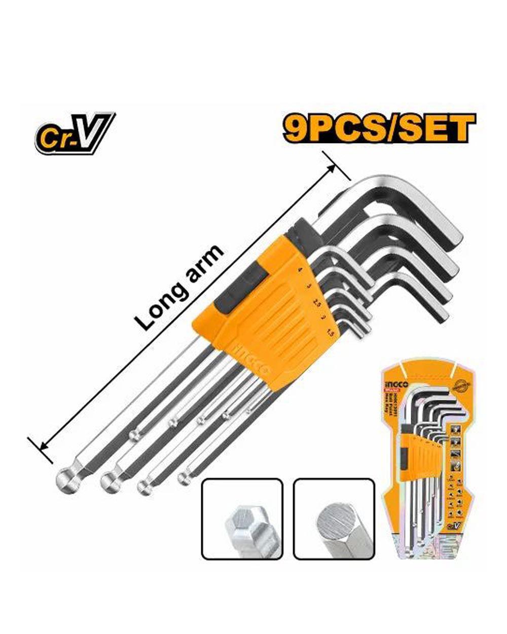 INGCO BALL POINT HEX KEY 9PCS